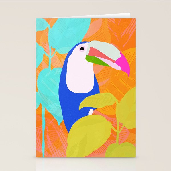tropical toucan, orange Stationery Card Gallery Image 2