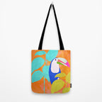 tropical toucan, orange Tote Bag Gallery Image 2