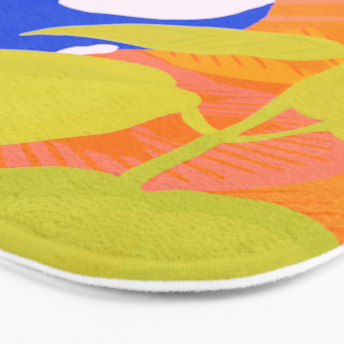 tropical toucan, orange Bath Mat Gallery Image 3
