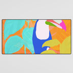 tropical toucan, orange Desk Mat Gallery Image 3