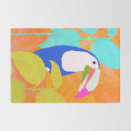tropical toucan, orange Rug Gallery Image 2