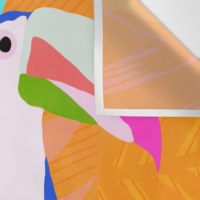 tropical toucan, orange Wall Tapestry Gallery Image 3