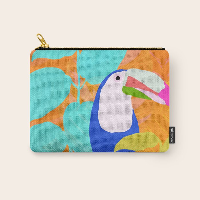 tropical toucan, orange Carry All Pouch Gallery Image 1