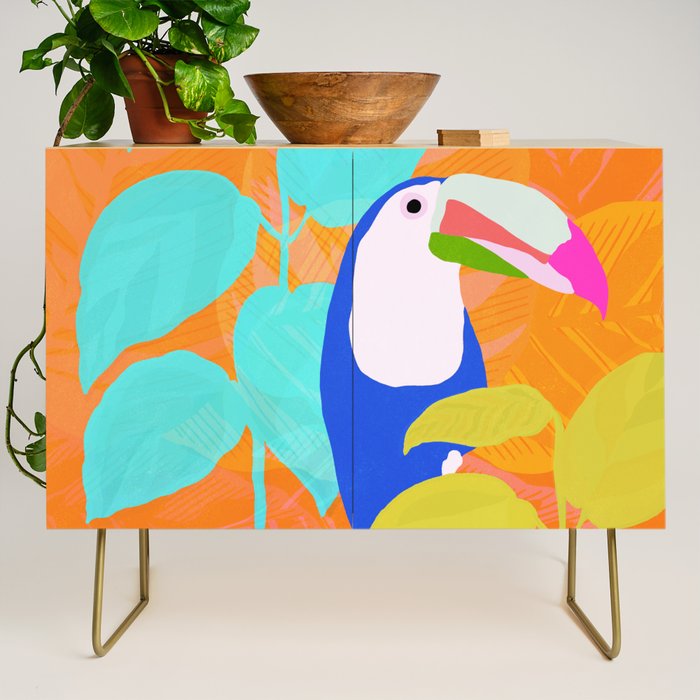 tropical toucan, orange Credenza Gallery Image 1
