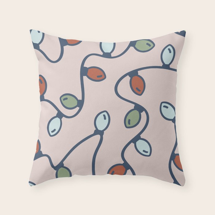Merry and Bright Holiday Lights Throw Pillow Gallery Image 1