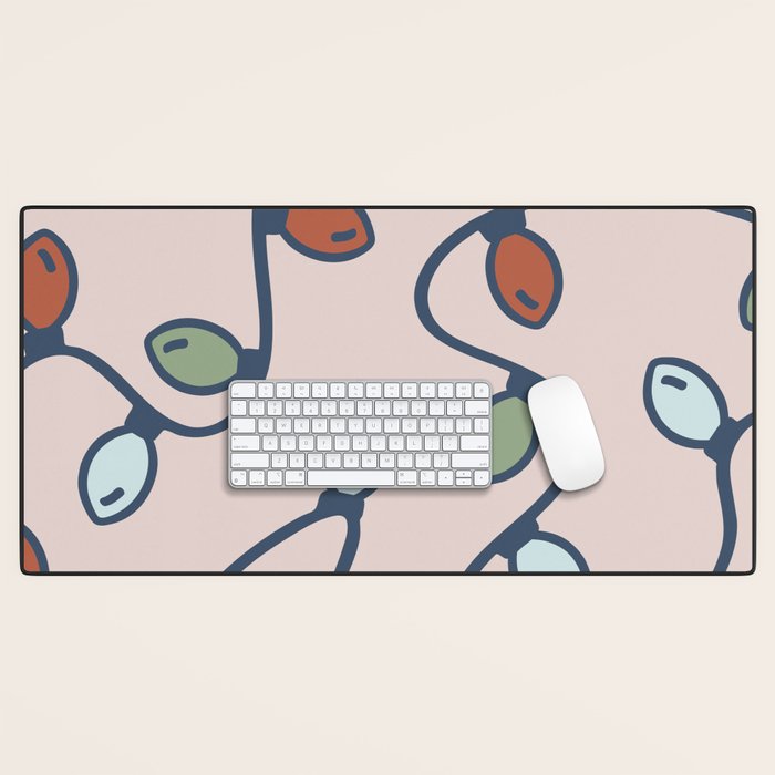 Merry and Bright Holiday Lights Desk Mat Gallery Image 1