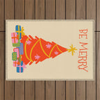 Be Merry Cute and Colorful Christmas Outdoor Rug Gallery Image 1