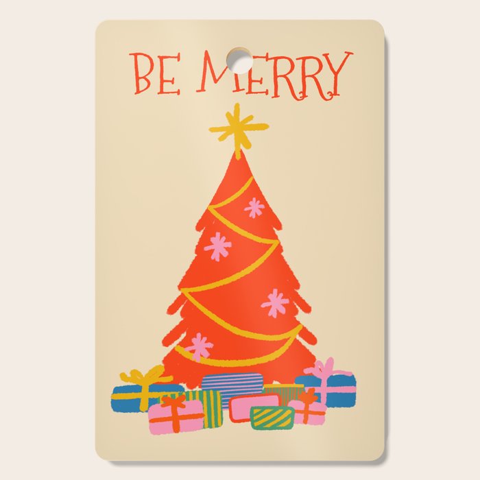 Be Merry Cute and Colorful Christmas Cutting Board Gallery Image 1