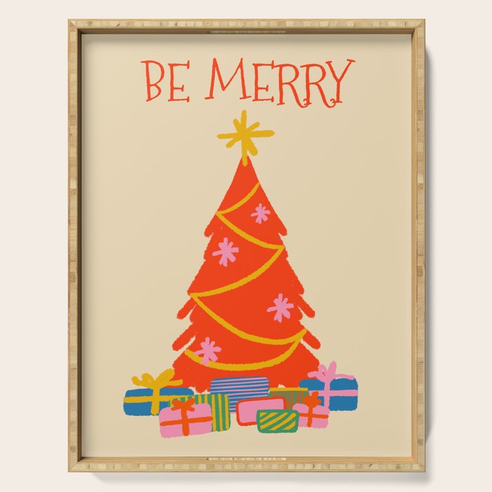 Be Merry Cute and Colorful Christmas Serving Tray Gallery Image 1