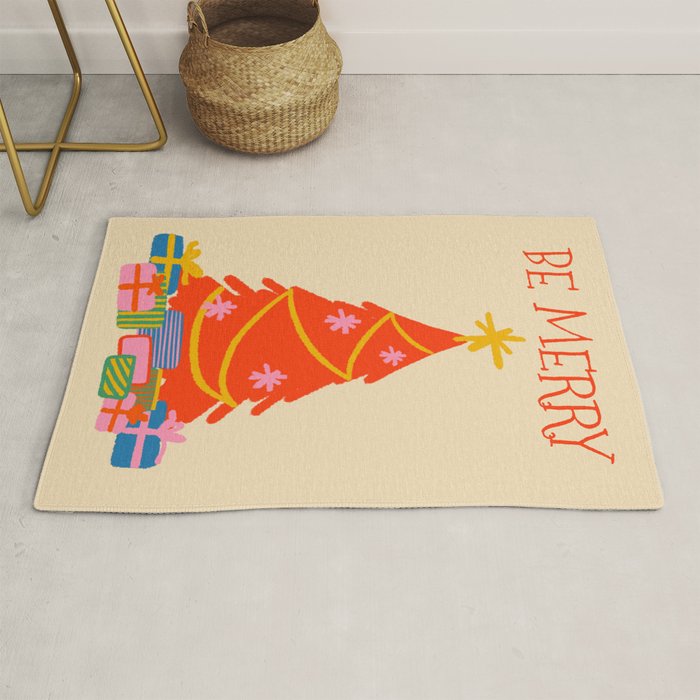 Be Merry Cute and Colorful Christmas Rug Gallery Image 1