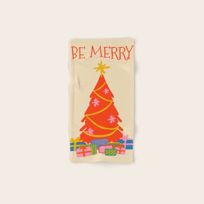 Be Merry Cute and Colorful Christmas Bath Towel Gallery Image 1