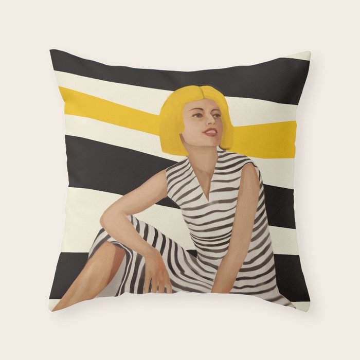 Yellow Noise Throw Pillow Gallery Image 6