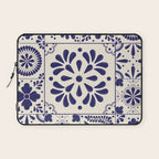 Blue Mexican Talavera Pattern by Akbaly Laptop Sleeve Gallery Image 1
