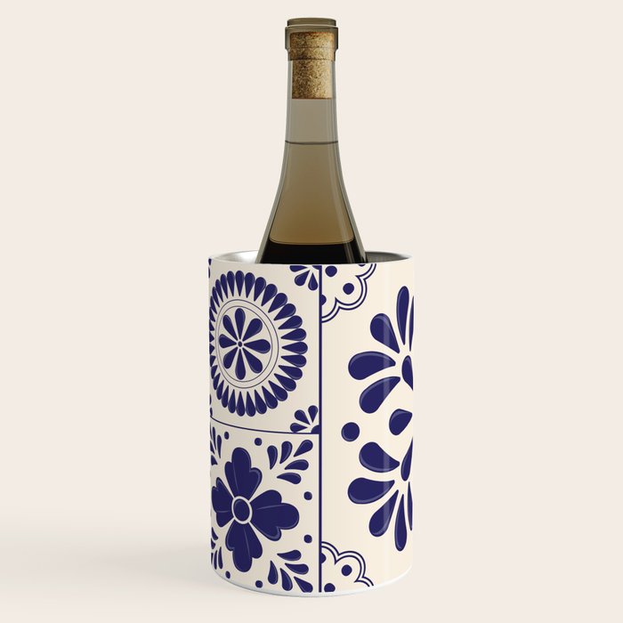 Blue Mexican Talavera Pattern by Akbaly Wine Chiller Gallery Image 2