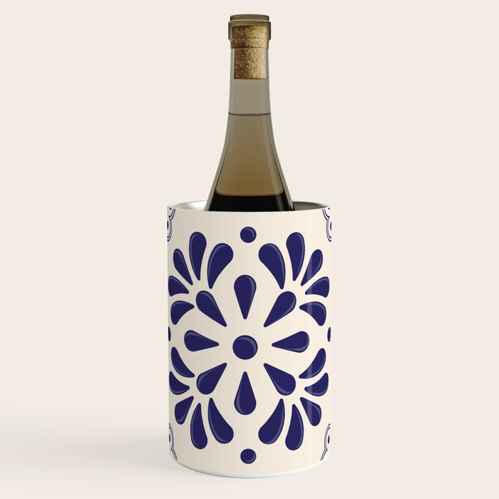 Blue Mexican Talavera Pattern by Akbaly Wine Chiller Gallery Image 1