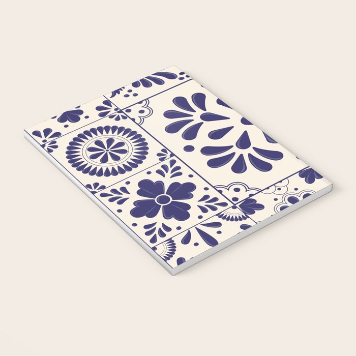 Blue Mexican Talavera Pattern by Akbaly Notebook Gallery Image 3