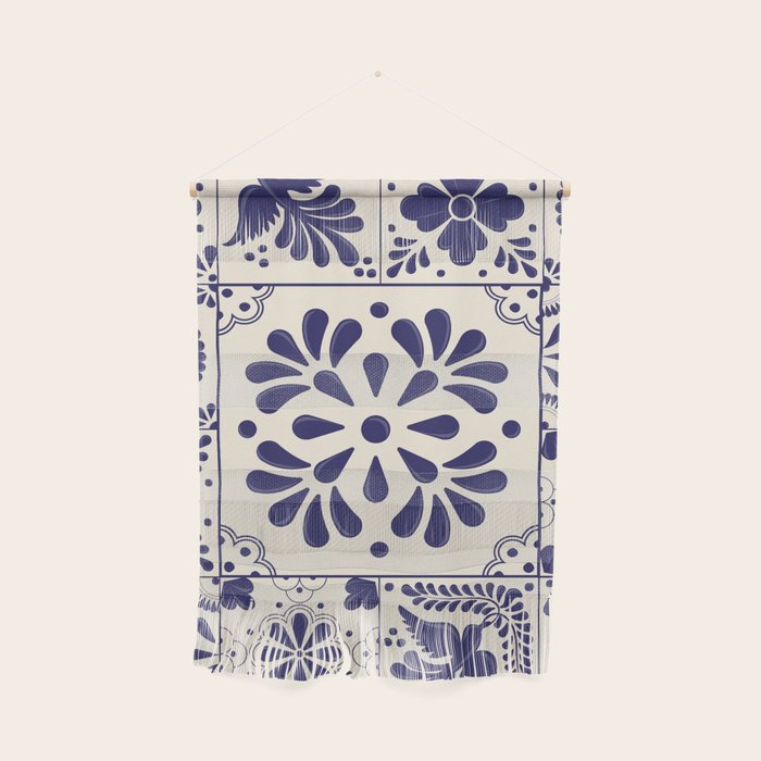 Blue Mexican Talavera Pattern by Akbaly Wall Hanging Gallery Image 1
