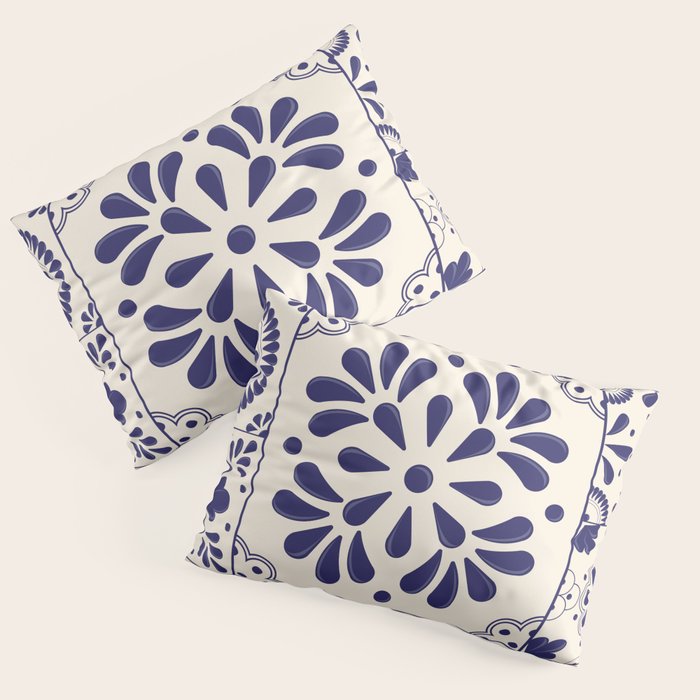 Blue Mexican Talavera Pattern by Akbaly Pillow Sham Gallery Image 3