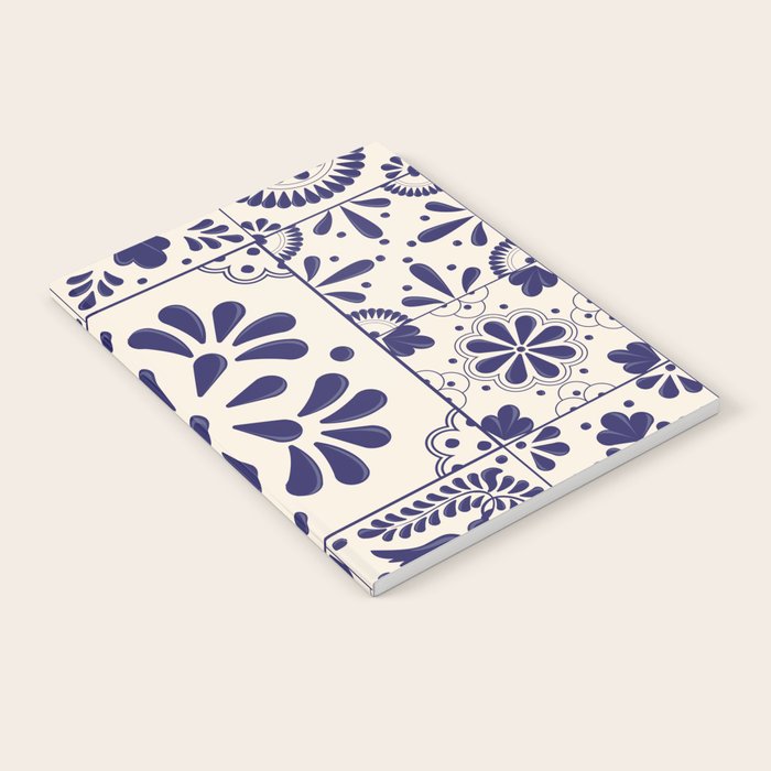 Blue Mexican Talavera Pattern by Akbaly Notebook Gallery Image 1