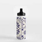 Blue Mexican Talavera Pattern by Akbaly Water Bottle Gallery Image 2