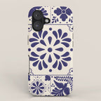 Blue Mexican Talavera Pattern by Akbaly iPhone Case Gallery Image 1