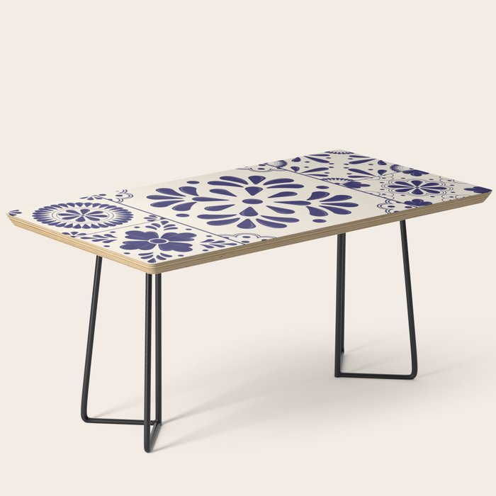 Blue Mexican Talavera Pattern by Akbaly Coffee Table Gallery Image 1