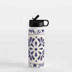 Blue Mexican Talavera Pattern by Akbaly Water Bottle Gallery Image 1