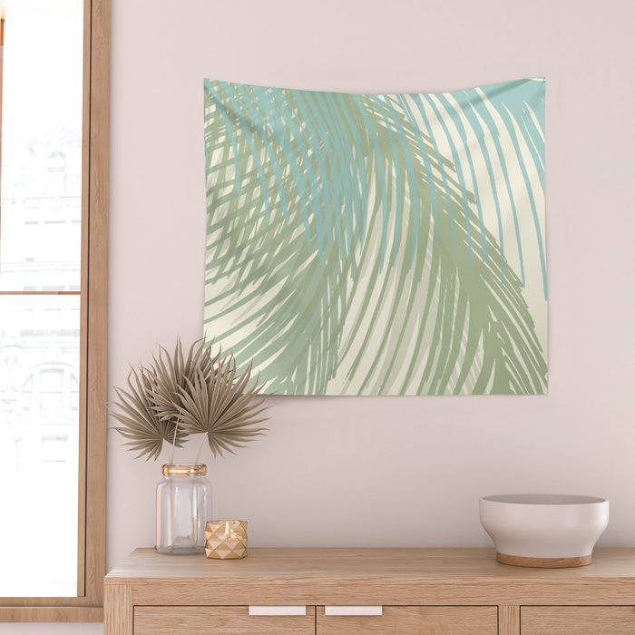 Calm Coastal Palms Wall Tapestry Gallery Image 2