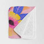Botanical Garden Folklore in Pink Throw Blanket Gallery Image 3