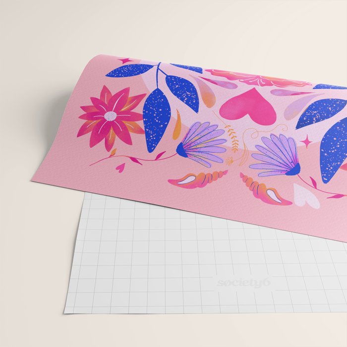 Botanical Garden Folklore in Pink Wrapping Paper Gallery Image 2