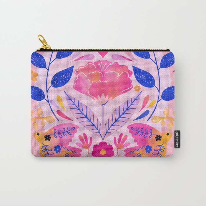 Botanical Garden Folklore in Pink Carry All Pouch Gallery Image 1