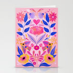 Botanical Garden Folklore in Pink Stationery Card Gallery Image 2