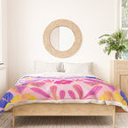 Botanical Garden Folklore in Pink Duvet Cover Gallery Image 3
