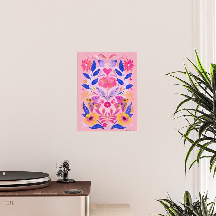Botanical Garden Folklore in Pink Poster Gallery Image 2