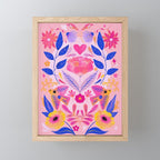 Botanical Garden Folklore in Pink Mini Art Print Gallery Image 1