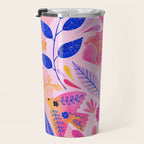 Botanical Garden Folklore in Pink Travel Mug Gallery Image 3