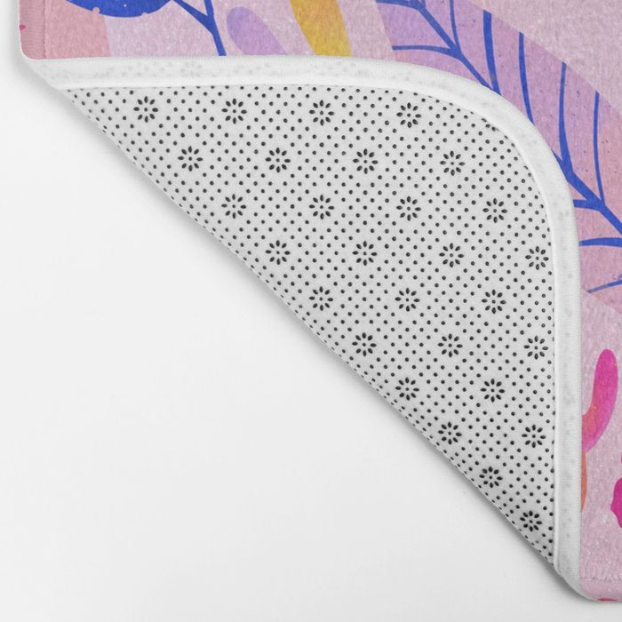 Botanical Garden Folklore in Pink Bath Mat Gallery Image 2