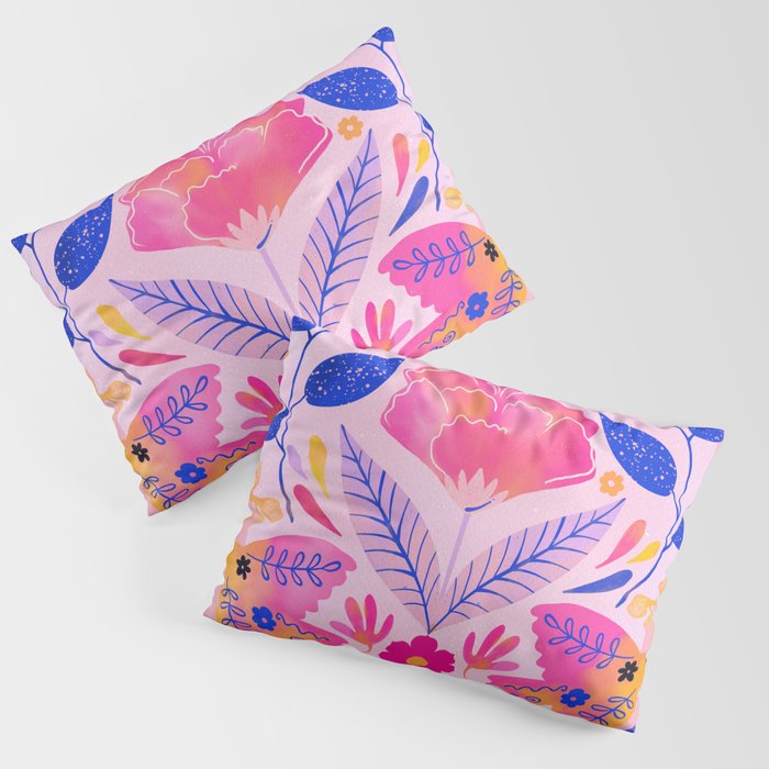 Botanical Garden Folklore in Pink Pillow Sham Gallery Image 1