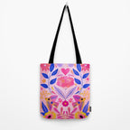 Botanical Garden Folklore in Pink Tote Bag Gallery Image 2