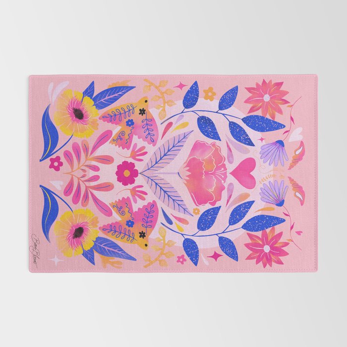 Botanical Garden Folklore in Pink Rug Gallery Image 2