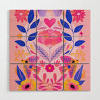 Botanical Garden Folklore in Pink Wood Wall Art Gallery Image 1