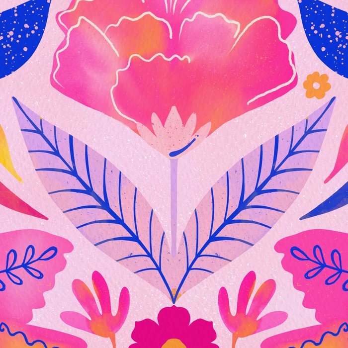 Botanical Garden Folklore in Pink Coffee Mug Gallery Image 2