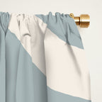 Modern Liquid Swirl Abstract Pattern in Light Blue-Gray and Cream Window Curtain Gallery Image 2
