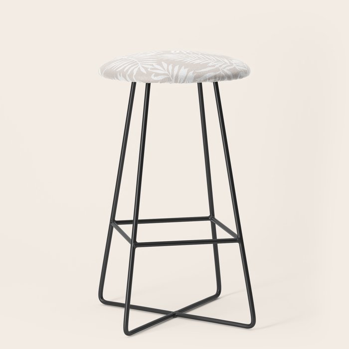 Tropical Palm Leaves - Palm Leaf Pattern - Sandy Beige Stool Gallery Image 1