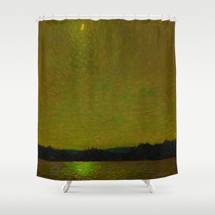 Tom Thomson Moonlight Canadian Landscape Artist Shower Curtain Gallery Image 1
