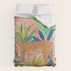 Leopard in Succulent Garden Duvet Cover Gallery Image 6