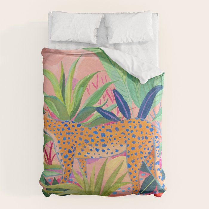 Leopard in Succulent Garden Duvet Cover Gallery Image 6