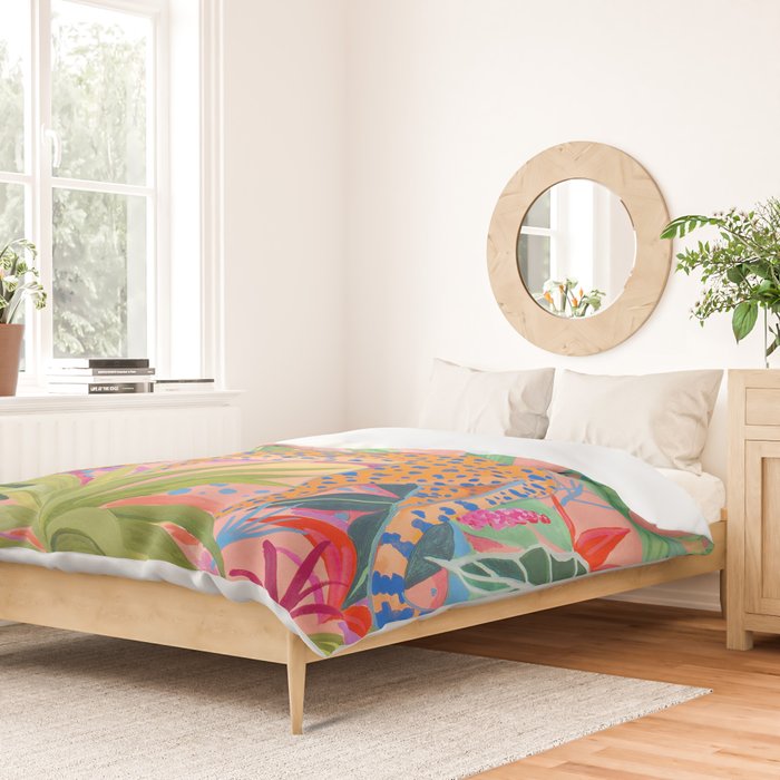 Leopard in Succulent Garden Duvet Cover Gallery Image 2