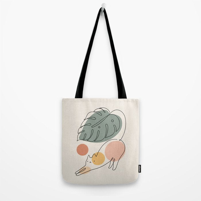 Cat and Plant 34 Tote Bag Gallery Image 2