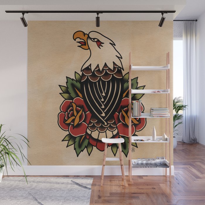 Colour Vintage Eagle Wall Mural